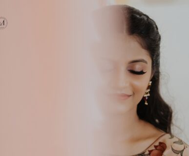 Bride getting ready at Lush Makeovers studio in Vijayawada with HD makeup.