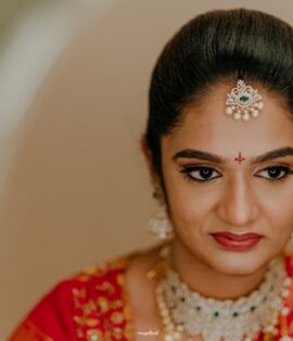 "Groom getting HD makeup done by a professional makeup artist in Vijayawada"